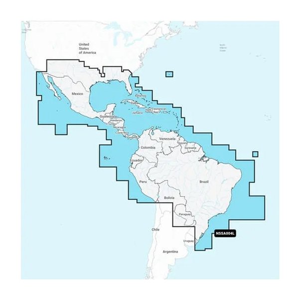 Garmin Navionics+ NSSA004L, Mexico, the Caribbean to Brazil, Inland Coastal Marine Ch 010-C1285-20